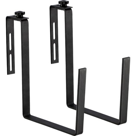 Kadax – Supports de jardinière en métal noir – Lot de 2 – Résistants aux UV et à la corrosion – Réglables pour balustrades de 3 à 13,5 cm
