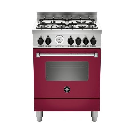 Bertazzoni La Germania Americana AMN664EVIT. Tipo di prodotto: Cucina, Colore del prodotto: Rosso, Tipo di controllo: Manopola. Tipo di piano cottura: Gas, Numero totale di fuochi: 4 Fornello(i), N... (1/3)