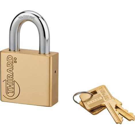 Lucchetto TREK 50 mm in ottone, per esterno, 2 chiavi – THIRARD