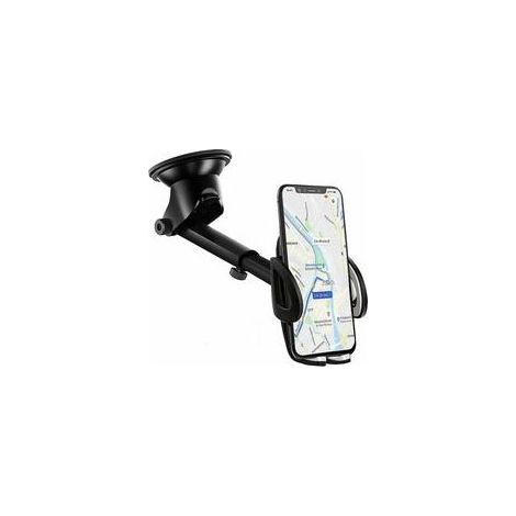Support téléphone voiture tableau de bord 2 en 1, rotation 360°, ventouse pare‑brise – (1/5)