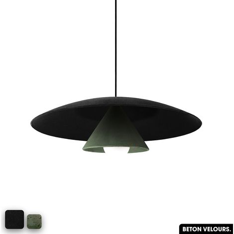 Lampe de suspension en béton velours - OLEMI VELVET CONCRETE NOIR - ASPERGE (1/3)