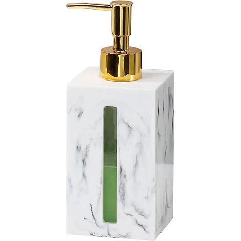 Badezimmer-Seifenspender mit Metallpumpe, 500 ml, quadratischer Handseifen- und Lotionspender für Badezimmer-Arbeitsplatte, leerer Pumpspender (weiß)