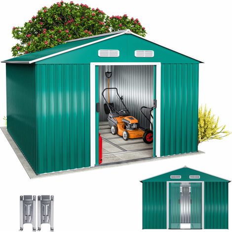 Gardebruk – Abri de jardin métal 14,65m³ – Surface 8 m² – Dimensions 257x312x177,5 cm – Porte coulissante et ventilation – Cadre galvanisé