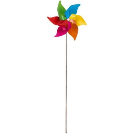 MOULIN À VENT DE 27CM SUR TIGE TELESCOPIQUE 61CM Multicolore (1/2)