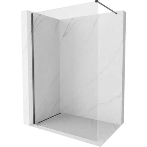 Mexen Kioto-X Duschwand Walk-in 130 x 200 cm, transparent 10 mm, gebürstet gun grau - 800-130-101-66-00-X