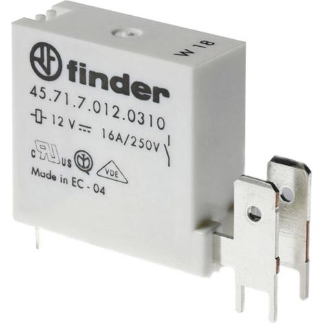 Relè di potenza, con faston 250, 24 Vdc, SPST-NO, 16 A,  foro passante (THT), serie 45.71 - Finder 45.71.7.024.0310 (1/2)
