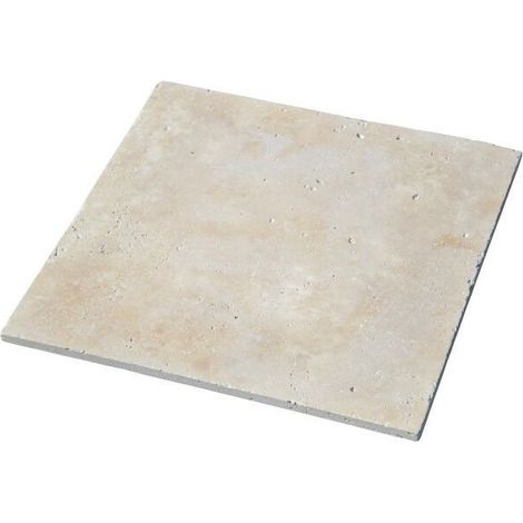 Carrelage Travertin Beige Clair 1er choix Vieilli - 40,6x40,6x1,2 cm (1/5)