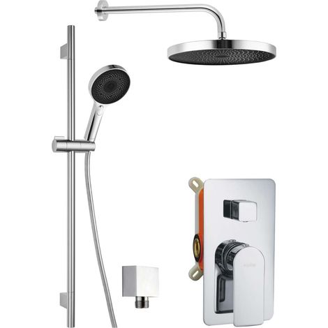 kielle Vega - Set de douche avec mitigeur encastré, 2 sorties, avec accessoires EcoSpare et corps d’encastrement, chrome 20618SP20 (1/5)