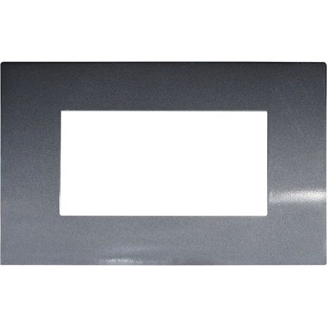 ETTROIT Placca Plastica Serie Venus 4P Colore Acciaio Scuro Compatibile Con Vimar Arke VA83407 (1/3)