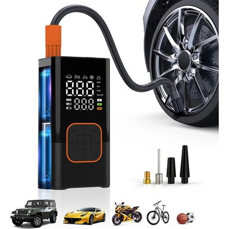 Tragbarer Luftkompressor Elektrische Luftpumpe mit dualem digitalem LCD-Display 150 PSI tragbarer Mini-Kompressor mit Manometer elektrische mit (1/5)
