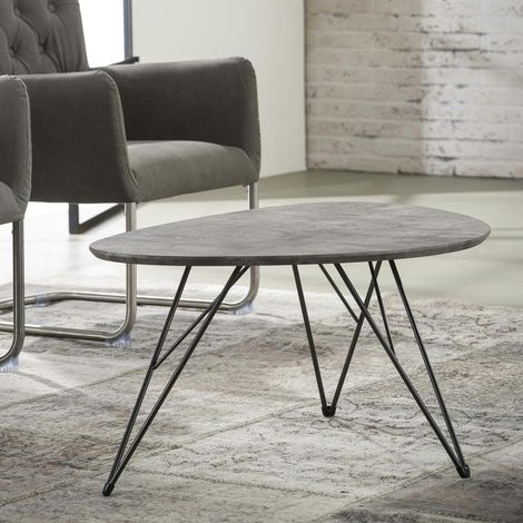 Table d'appoint grise effet béton GM HELSINKI (1/4)