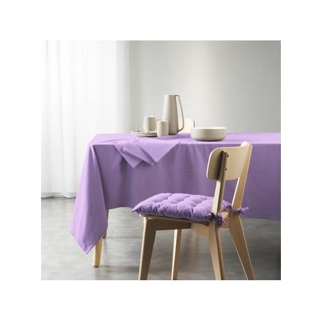 Nappe rectangle uni en coton recyclé "Mistral" - Violet - 140 x 240 cm - Livraison gratuite (1/3)
