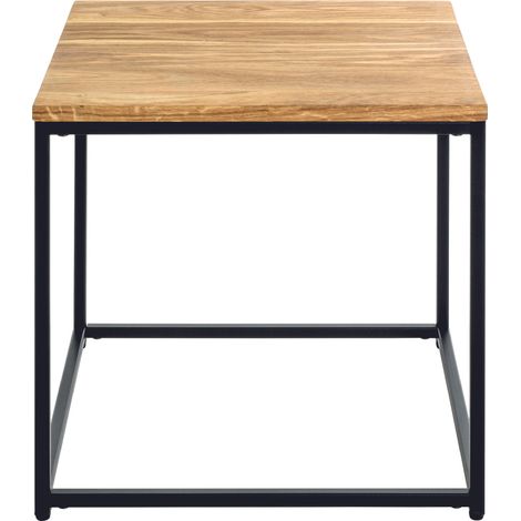 Table d'appoint coloris noir-chêne - Longueur 45 x Profondeur 45 x Hauteur 45 cm (1/5)