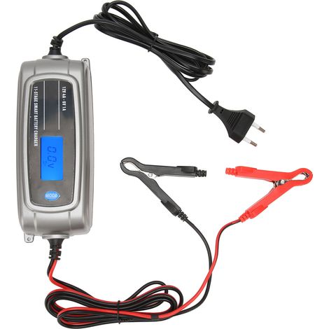 Chargeur de batterie de voiture 6V/12V 4A, chargeur intelligent à 11 segments avec écran LCD, FBC061204 (1/5)
