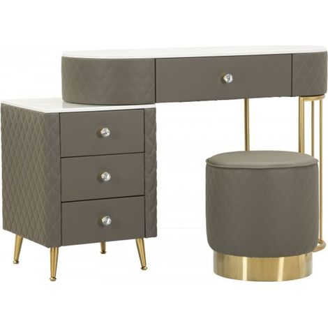 TOELETTA SHARON GRIGIA C/PUFF CM 120X40X75 (MISURA PUFF Ø36X39)