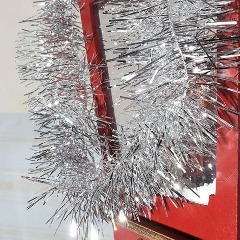 Ruban de Noël, décoration de Noël, guirlande de rubans pour bars, sapin, 5 pièces (argenté) (1/2)