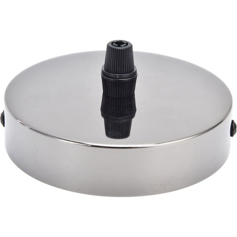 Support de plafonnier rond de 10 cm en aluminium plaqué, à monter soi-même, pour la maison ou le bureau, noir nacré (1/5)