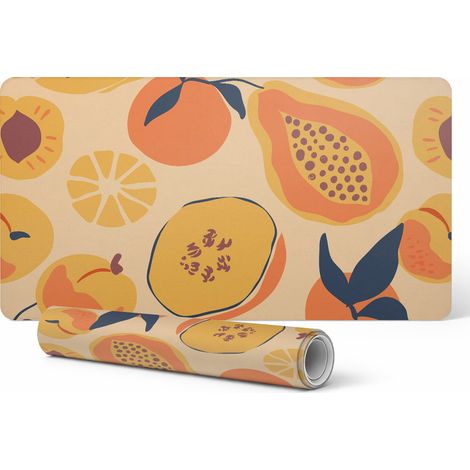 Alfombrilla de escritorio moderna para teletrabajo, estampado retro de frutas, 90x45 cm