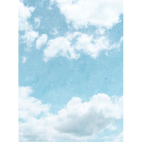 Papier peint panoramique ciel bleu clair & blanc | Tapisserie panoramique nuage chambre bébé | Papier peint panoramique nuage pour plafond - 192 X 260 cm (4 pièces) (1/2)
