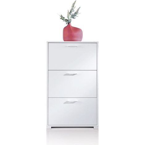 Zapatero Doble 3 Puertas Blanco