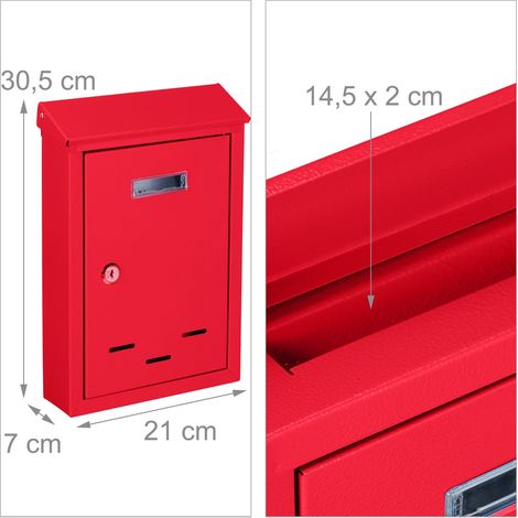 Cassetta postale da parete vintage compatta serratura di sicurezza 30,5 x 21 x 7 cm in ferro nero 130009961