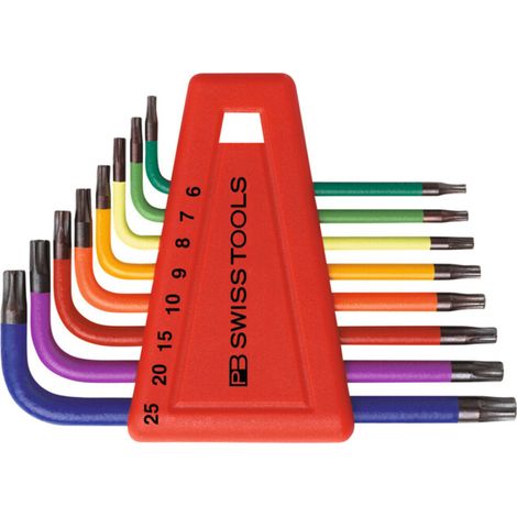 PB Swiss Tools Jeu de tournevis d'angle, pour TX, revêtu par poudre, 8 pièces