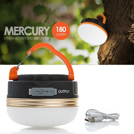 Lampe de camping LED rechargeable portable, 1800 mAh, taille L - (1/5)