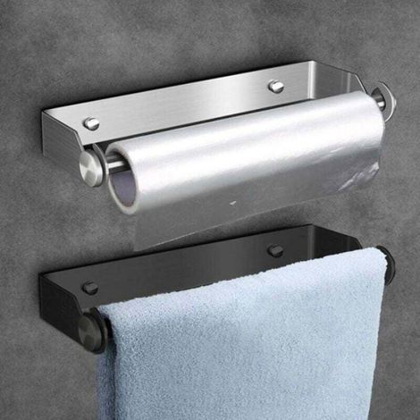 Support Porte Papier Essuie-Tout - Distributeur Mural Acier Inoxydable 304 - Pour Cuisine Salle De Bain - 1 Pièce