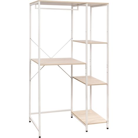 mobile lavatrice "janet" bianco e legno, 100x60x177 cm