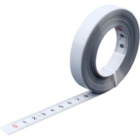 Mètre ruban de 5 mètres avec marquage avant, arrière et partie intermédiaire, revêtement en nylon et imperméable, acier au carbone antirouille pour établi et mur (avant) (1/5)
