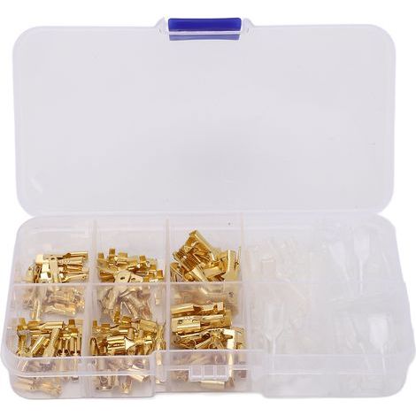 135-teiliges Set kaltgepresster Gold-Crimp-Anschlussklemmen (männlich und weiblich), 2,8, 4,8 und 6,3 mm (1/5)