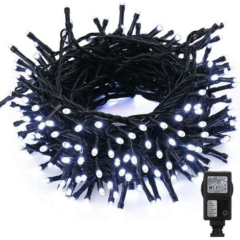 Guirlande lumineuse LED 10m Blanc Froid 100 LED pour sapin de Noël, déco lumineuse extérieur et intérieur, maison, mariage, fête festive (1/5)