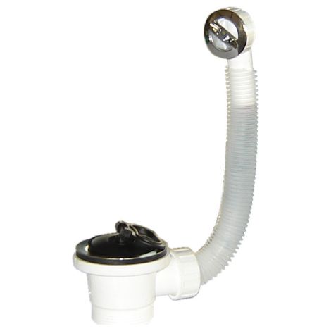 Bonde en polypropyle'ne pour raccordement e'vier en re'sine 1"1/2 70 mm avec trop-plein