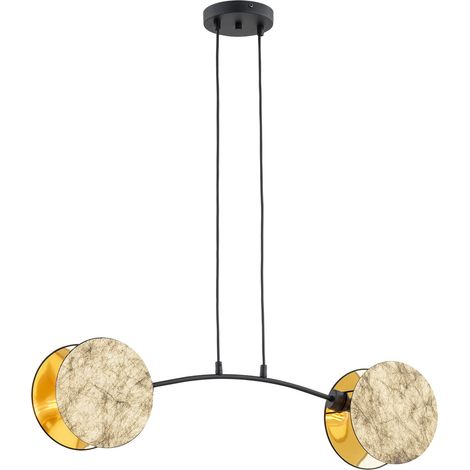 Lampada A Sospensione 2 Luci Moderna Motif In Acciaio Effetto Marmo Bianco (1/5)