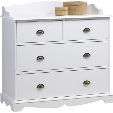 Commode 4 Tiroirs Blanche Crédence (1/5)