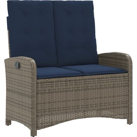 Maison Exclusive - Panca Reclinabile da Giardino con Cuscini Grigia in Polyrattan