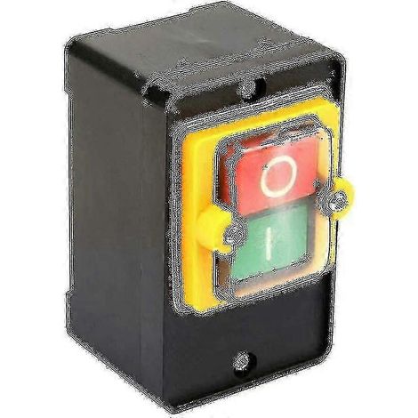Interrupteur à bouton marche/arrêt pour moteur AC220V/380V 10A, étanche, avec deux boutons et boîtier anti-poussière. (1/5)