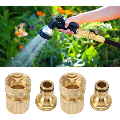 Raccord rapide en laiton 3/4 pouce pour tuyau flexible d'arrosage, raccords mâles et femelles (1/5)