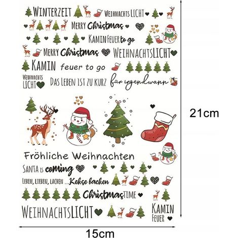 AUTOCOLLANTS BOUGIES DE NOËL 6 TATOUAGES À L'EAU (1/2)