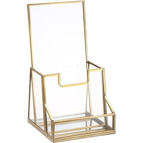 Bardusch-Porte-brochures en métal et verre A6 avec support pour littérature de comptoir, dimensions 11×11×20 cm (1/5)