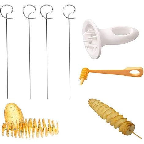 Tagliapatate a torre, Tagliapatate a spirale, Tagliapatate a torre, Tagliapatate a spirale per torri di patate, Barbecue, Patate fritte, Raduni, Feste, Campeggio, Cucina (1/5)