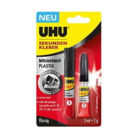 UHU 46140 COLLE INSTANTANÉE EN PLASTIQUE TRANSPARENT