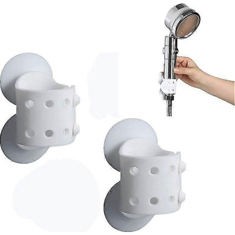 Support de douche à ventouse en silicone, installation rapide sans perçage, hauteur réglable.