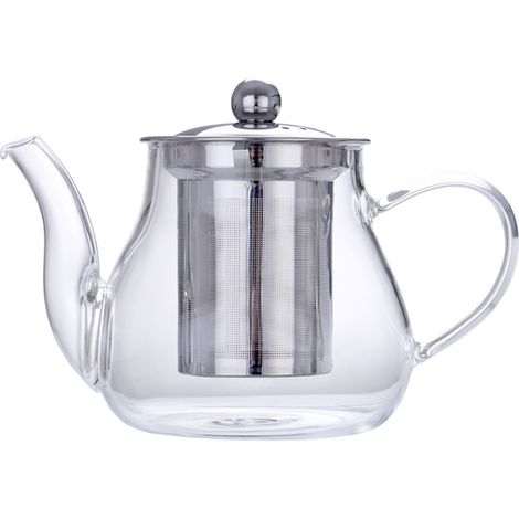1 Théière, Verre borosilicate, Filtre acier inoxydable, Design transparent, Structure épaisse, Pour infusion thé Kung Fu (1/5)