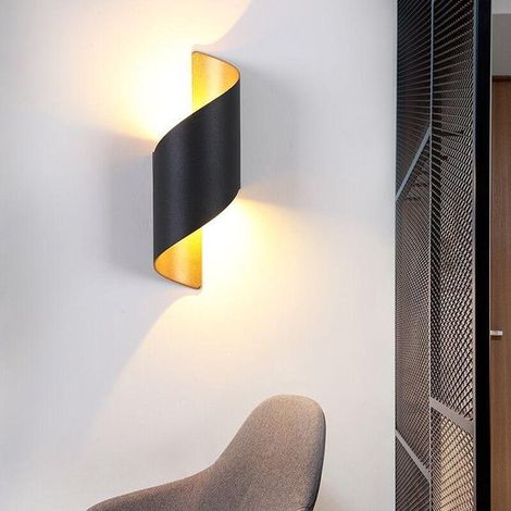 Lampada da parete moderna Xtraworks per interni ed esterni, a LED, nera e bronzo. (1/5)