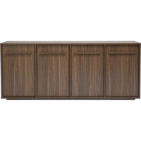Buffet finition bois foncé noyer 4 portes L180 cm LOTHAIRE (1/5)