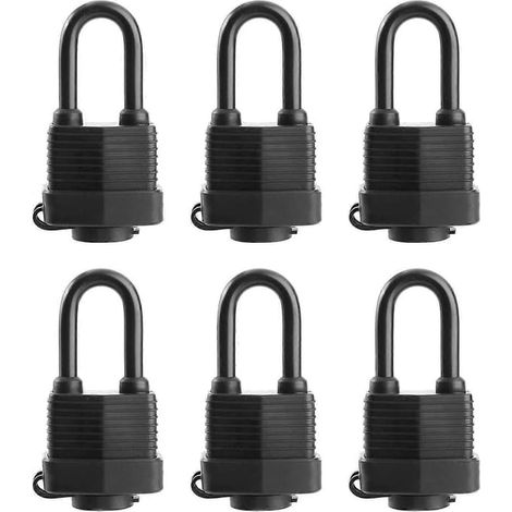 Lot de 6 cadenas étanches avec clé identique - Cadenas robuste en acier laminé pour (1/5)