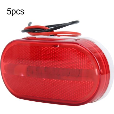 5 feux de position 6LED 12V pour camion remorque, indicateurs latéraux rouges, accessoire pratique, lot de 5 pièces (1/5)