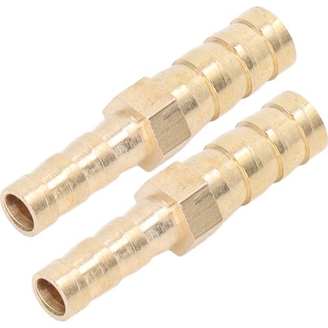 2 Stück Schlauchverbinder mit Widerhaken, Messing-Schlauchverbinder, Sechskant-Reduzierstück, Widerhakenverbinder 8 mm (5/16 Zoll) auf 6 mm (1/4 Zoll) (1/5)