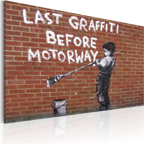 Tableau "Dernier Graffiti Avant l'autoroute - Banksy" 40x60cm (1/2)